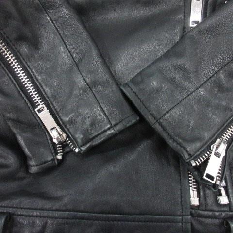 ザラウーマン ZARA WOMAN ライダースジャケット シープレザー 総裏地 M