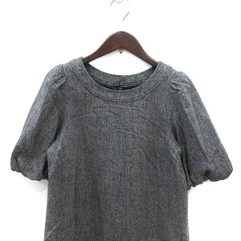イマージュルージュ IMAGE ROUGE ワンピース ひざ丈 五分袖 M グレー 