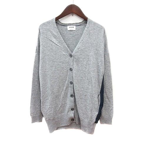 プラステ PLST カーディガン ニット 切替 2 M グレー 紺 ネイビー /MN