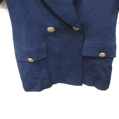 トラサルディ TRUSSARDI テーラードジャケット ダブル 背抜き 42 XL 紺
