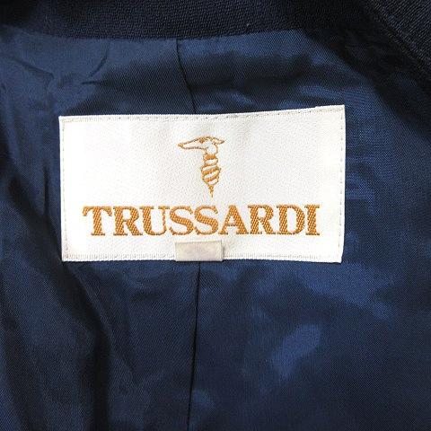 未使用 トラサルディ TRUSSARDI セットアップ スーツ 40/42 春秋 トラサルディ TRUSSARDI テーラードジャケット ダブル 背抜き 42 XL 紺