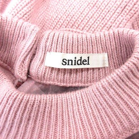 SNIDEL（スナイデル） ニット ワンピース ひざ丈 切替 チュール レース
