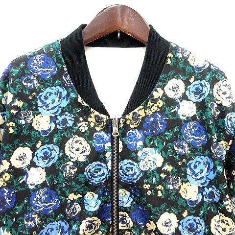 アンビー ENVYM ジャケット ブルゾン 総裏地 花柄 リバーシブル F 黒