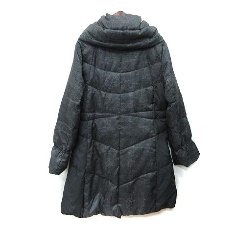 スタイル ラヴィー style Ravie ダウンコート 総裏地 総柄 11 L 黒 