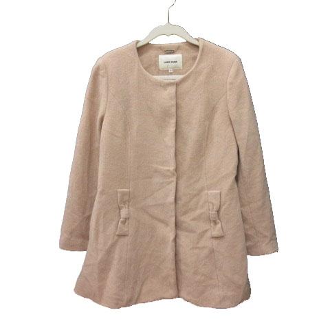 レッセパッセ LAISSE PASSE ノーカラーコート ショート丈 ウール 総 