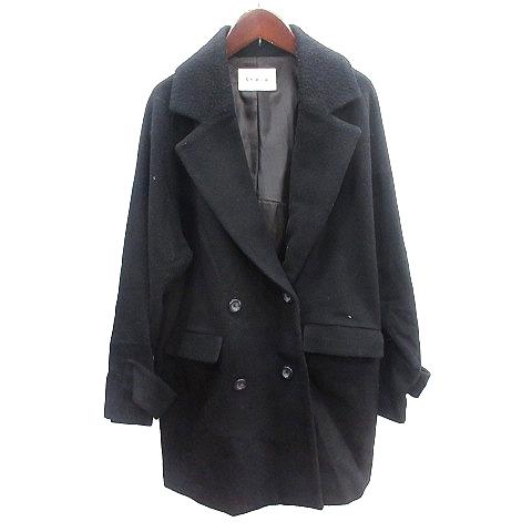 ストラ Stola. チェスターコート 総裏地 ウール カシミヤ 38 M 黒