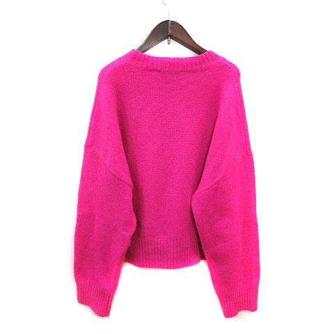 ZARA（ザラ） ニット セーター 長袖 M 蛍光ピンク ネオンピンク /MS