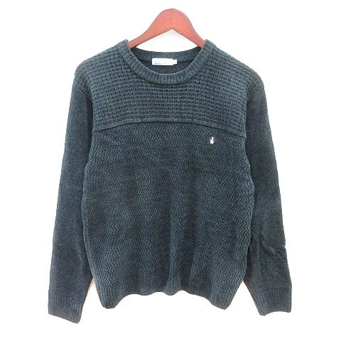 ハッシュパピー Hush Puppies ニット セーター 刺繍 長袖 M 紺