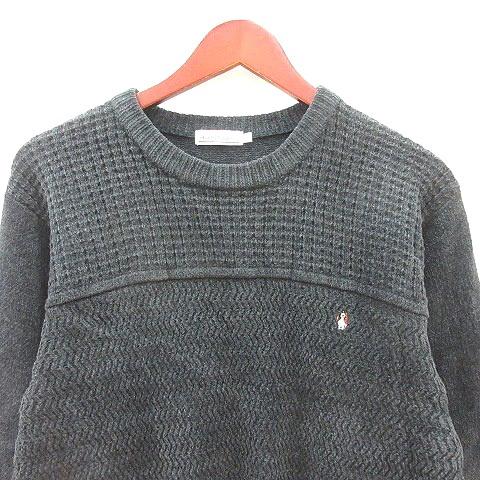 ハッシュパピー Hush Puppies ニット セーター 刺繍 長袖 M 紺