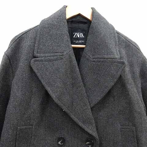 ZARA（ザラ） ショートコート ダブル 総裏地 M チャコールグレー /YK