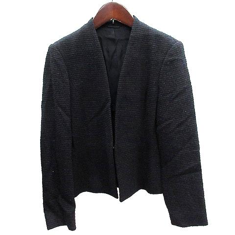 ANAYI アナイ（38）ツイード ノーカラージャケット ブラック 金ボタン 黒 アナイ ANAYI ノーカラージャケット ツイード 総裏地 38 M 黒 ブラック