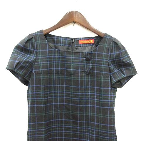ヨークランド YORKLAND ワンピース ミモレ ロング チェック 半袖