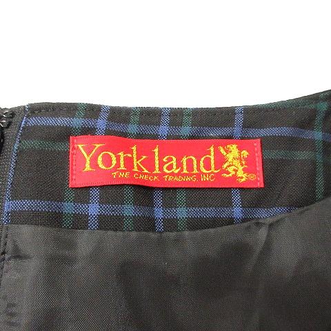 ヨークランド YORKLAND ワンピース ミモレ ロング チェック 半袖