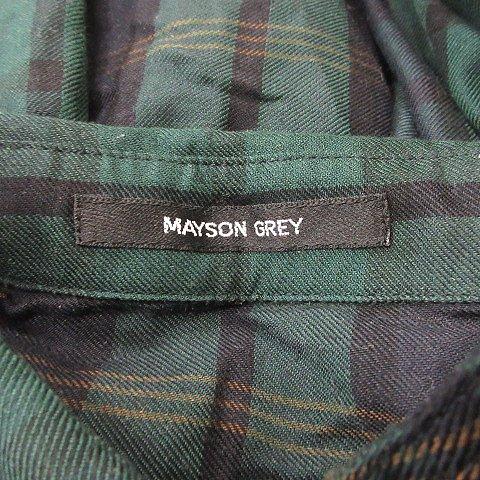 メイソングレイ MAYSON GREY シャツ ブラウス 長袖 チェック 2 M 緑 