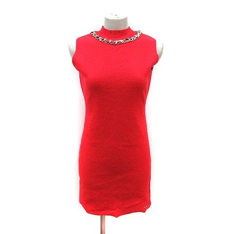 ヨーロッパ ヴィンテージ ハート 柄 ノースリーブ ミニ ワンピース レッド 赤 ヨーロッパ ヴィンテージ ハート 柄 ノースリーブ ミニ ワンピース