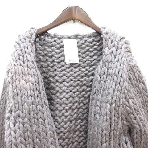 ウィムガゼット Whim Gazette カーディガン ニット ウール F グレー 紫