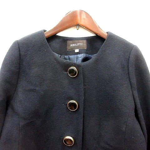 ジャスグリッティー JUSGLITTY ノーカラーコート ショート 総裏地