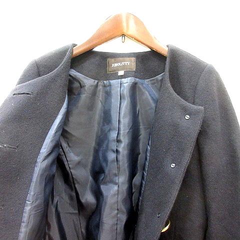 ジャスグリッティー JUSGLITTY ノーカラーコート ショート 総裏地