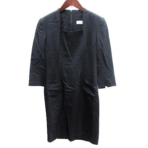 ランバン LANVIN La Collection ワンピース ひざ丈 スクエアネック 七 