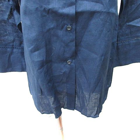 ドゥクラッセ DoCLASSE シャツ ブラウス 長袖 麻 リネン レース 11 L