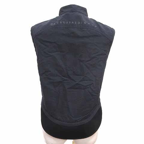 TRUSSARDI GOLF トラサルディ　ベストレディース40 Lサイズ未使用 トラサルディ TRUSSARDI GOLF ベスト ナイロン ジップアップ 40 L 黒