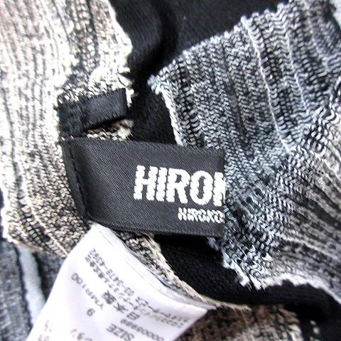 ヒロコビス HIROKO BIS ワンピース Aライン ミニ 長袖 総柄 9 黒 