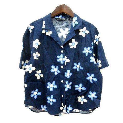 マリメッコ marimekko ユニクロ UNIQLO シャツ 花柄 半袖 S 紺