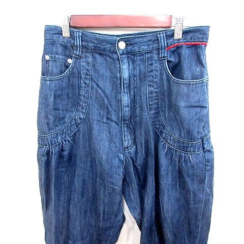 スナオクワハラ sunao kuwahara サルエルパンツ デニム S インディゴ 