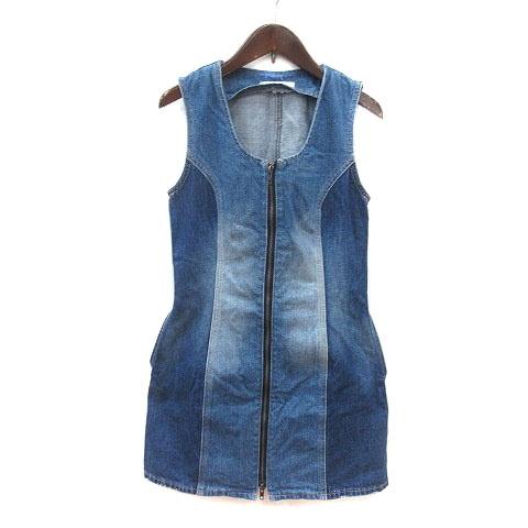 MOUSSY（マウジー） デニムワンピース ミニ ジップアップ ウォッシュ