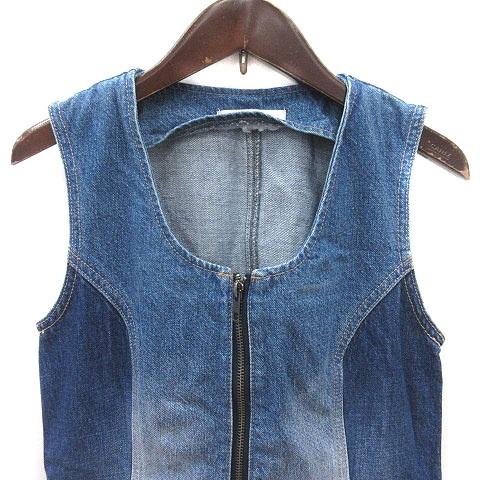 MOUSSY（マウジー） デニムワンピース ミニ ジップアップ ウォッシュ