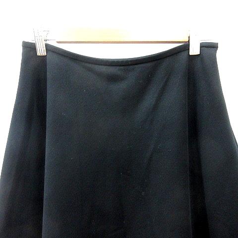 【美品】エムズグレイシー フレアスカート ミモレ丈ストレッチ素材 黒21年モデル エムズグレイシー M'S GRACY フレアスカート ミモレ ロング 40 L 黒