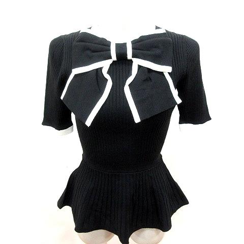 未使用品 レディ Rady ニット セーター 半袖 M 黒 ブラック /RT