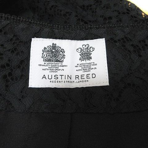 【美品】 AUSTIN REED テーラードジャケット 40 ブラック 無地 オースチン リード Austin Reed ノーカラージャケット 総裏地 総レース
