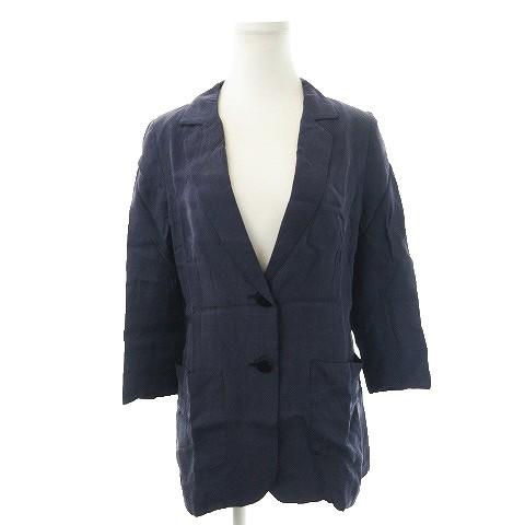 スーパーセール 中古 バナーバレット Banner Barrett ジャケット テーラード 七分袖 総裏地 薄手 36 紺 ネイビー Ah17 レディース ベクトル 古着