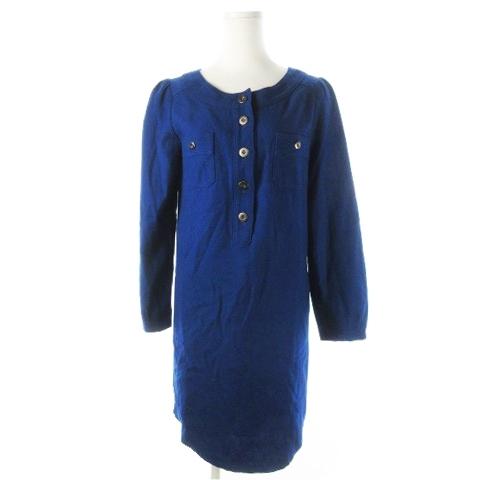 ナチュラルビューティーベーシック Natural Beauty Basic ワンピース ひざ丈 長袖 コクーン ウール M 青 ブルー Ck2 レディース 198 ブランド古着販売のベクトル 通販 Yahoo ショッピング