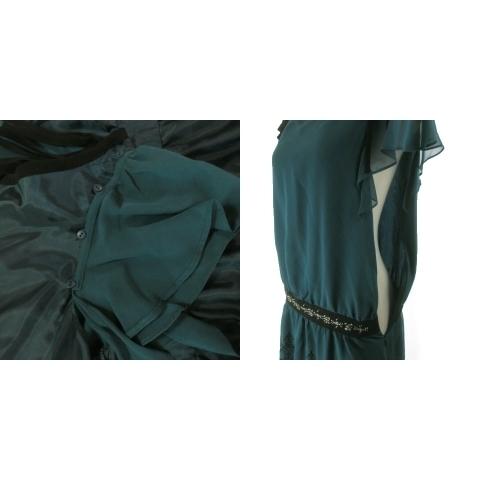 中古 エニィスィス エニシス Anysis ワンピース ミニ 半袖 フリル フロッキー レース リボン 2 緑 ダークグリーン Ah14 レディース ベクトル 古着 198 ブランド古着販売のベクトル 通販 Yahoo ショッピング