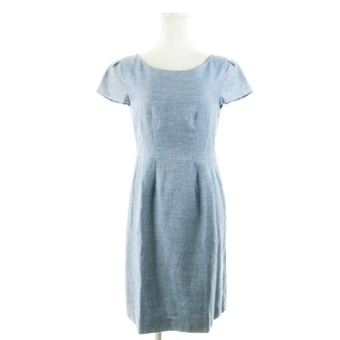 ミッシュマッシュ Misch Masch ワンピース ミニ 半袖 麻混 リネン混 バックボタン M 水色 ブルー Ah9 レディース 198 ブランド古着販売のベクトル 通販 Yahoo ショッピング