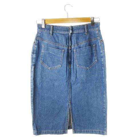 ミッシェルクラン MICHEL KLEIN スカート デニム タイト ひざ丈 バック 