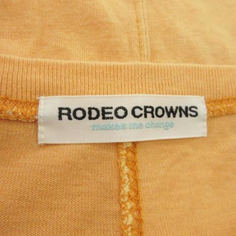 ロデオクラウンズ Rodeo Crowns Tシャツ カットソー ラウンドネック 五分袖 オーバーサイズ ロゴ刺繍 F オレンジ /AO6 ☆ レディース｜vectorpremium｜06