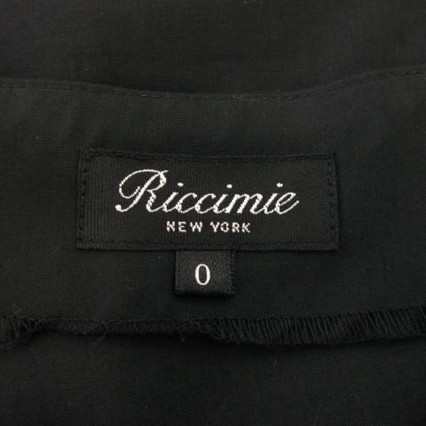 リッチミー Riccimie ブラウス シャツ Vカット 半袖 薄手 フリル ライン シアー 通勤 ビジネス 0 黒 ブラック /CK16 ☆ レディース｜vectorpremium｜06