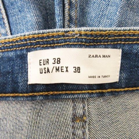 ザラマン ZARA MAN パンツ デニム ジーンズ スキニー ストレッチ ダメージ加工 ウォッシュ加工 38 青 ブルー /CK10 ☆ メンズ｜vectorpremium｜06