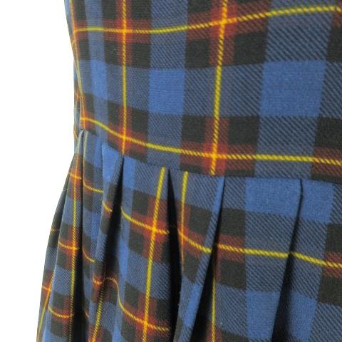 レイビームス Ray Beams ワンピース ミニ 七分袖 切替 プリーツ