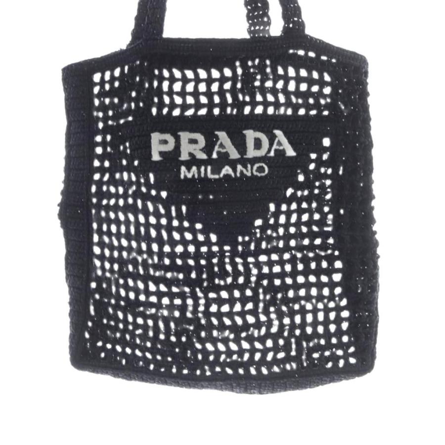 PRADA（プラダ） ラフィア かごバッグ ハンドバッグ トートバッグ 黒