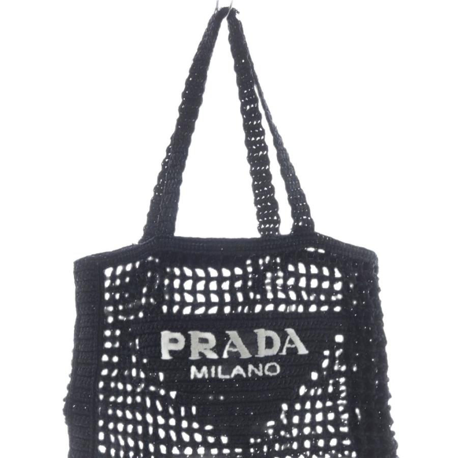 PRADA（プラダ） ラフィア かごバッグ ハンドバッグ トートバッグ 黒