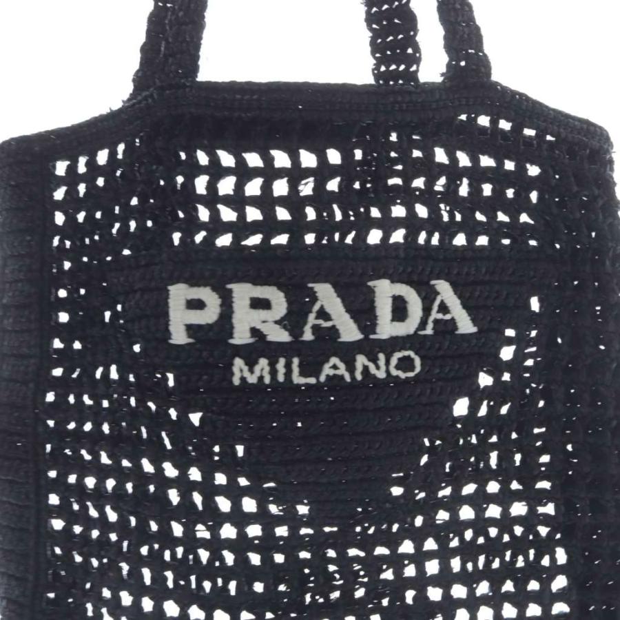 PRADA（プラダ） ラフィア かごバッグ ハンドバッグ トートバッグ 黒
