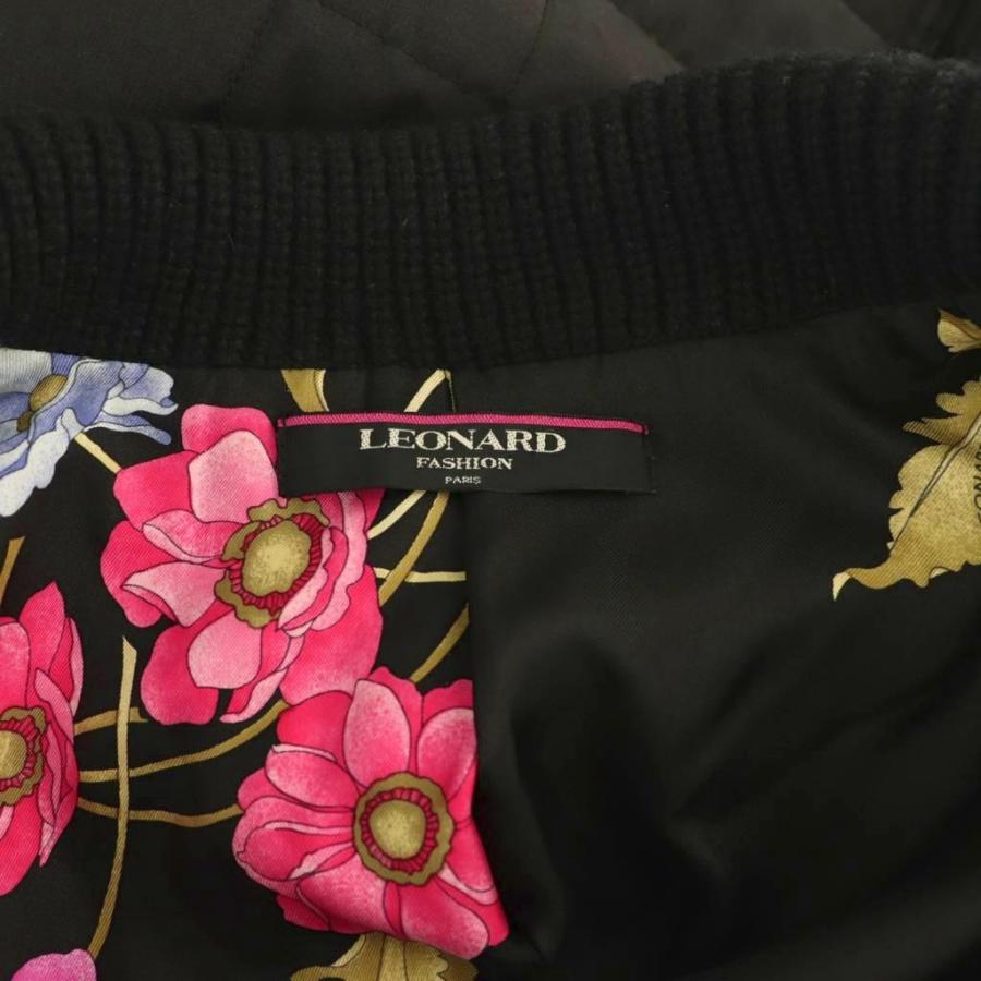 レオナール 花柄キルティングジップアップジャケット レオナール 花柄