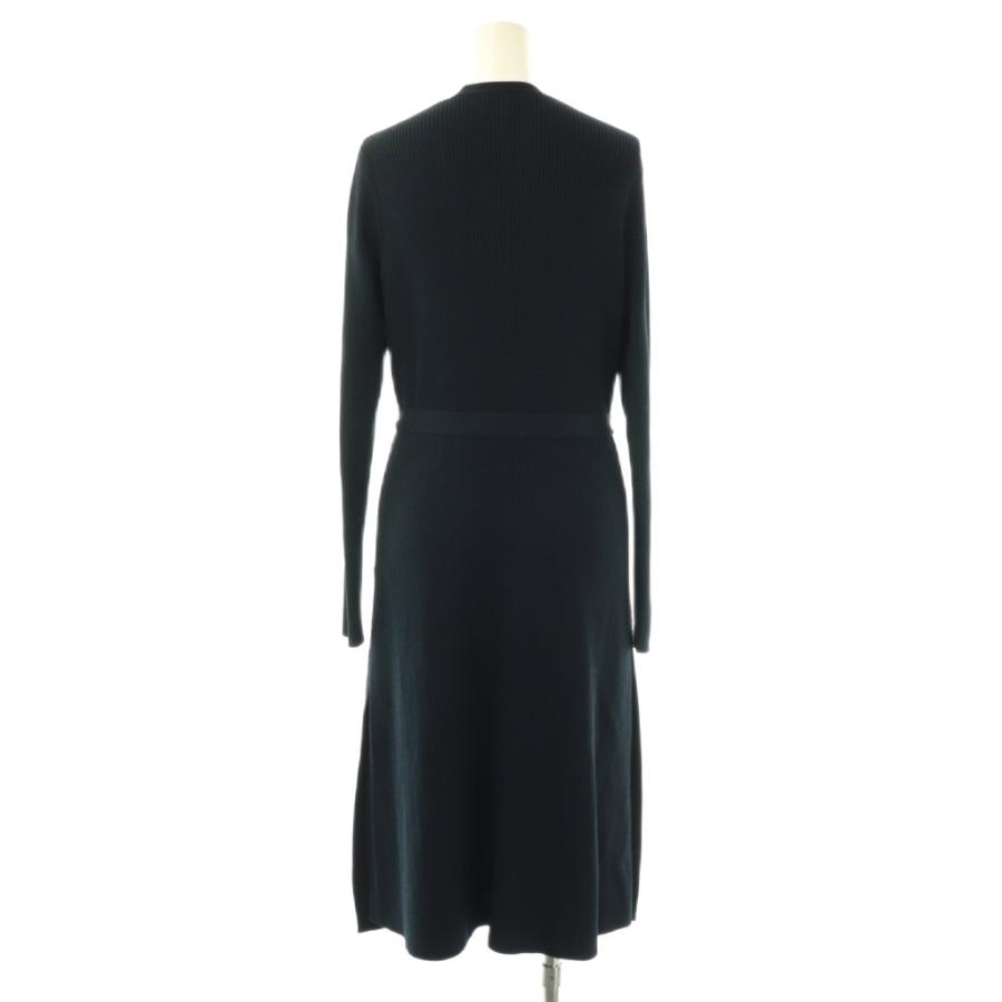 【中古】エポカ EPOCA ロングカーディガン リブニット 長袖 ベルト付き 40 ネイビー /HK ■GY49 レディース エポカ EPOCA ロングカーディガン リブニット 長袖 ベルト付き 40