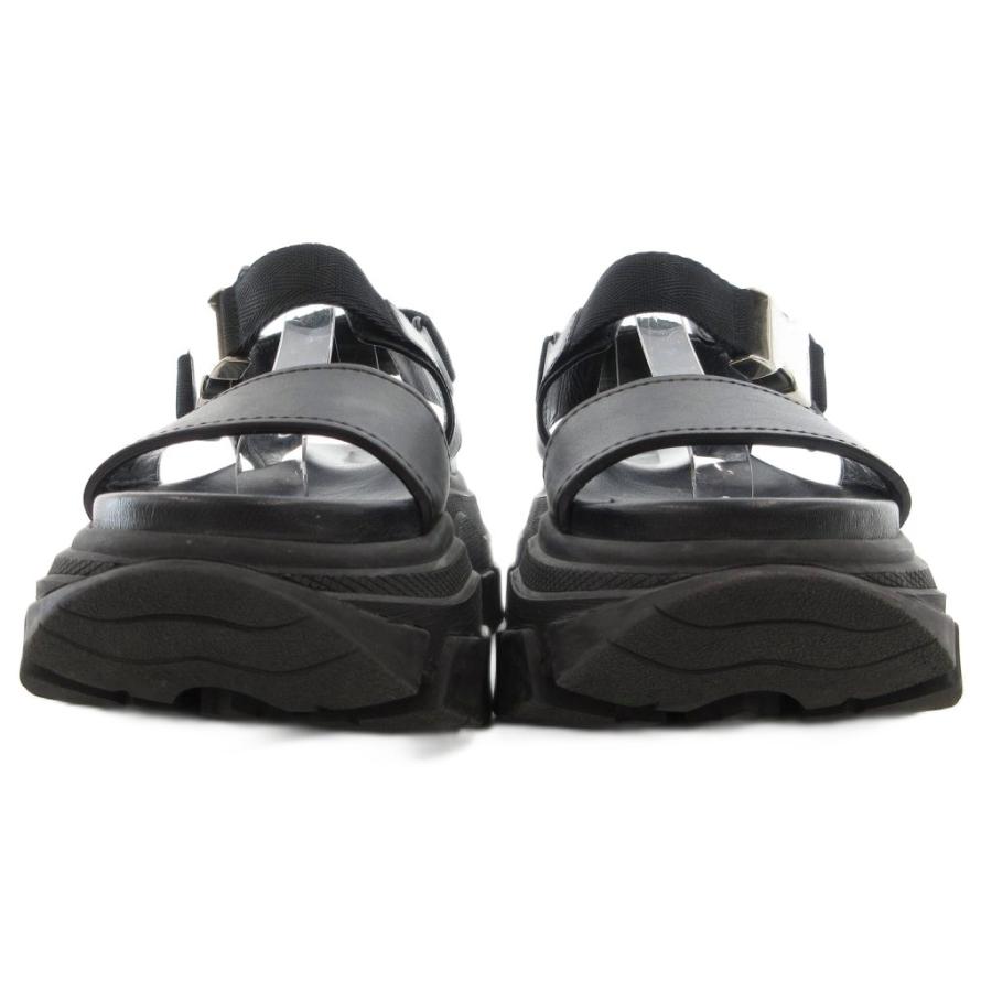 PRADA（プラダ） プラットフォーム サンダル ロゴバックル レザー 37