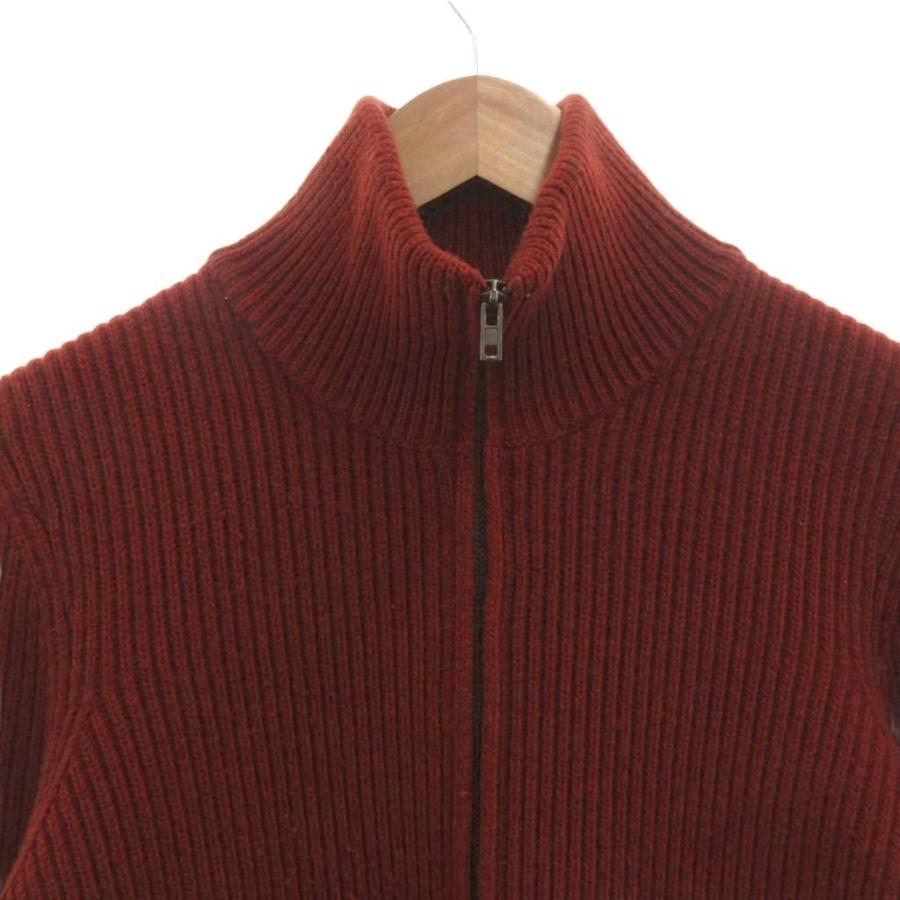 マルジェラ ブラウンとホワイトのストライプニット コットン マルタンマルジェラ Martin Margiela ドライバーズニット ダブルジップ