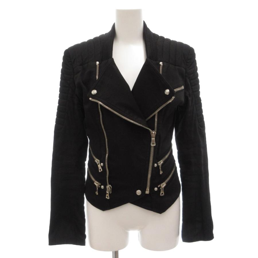 バルマン BALMAIN ダブル ライダース ジャケット 36 スウェット地 
